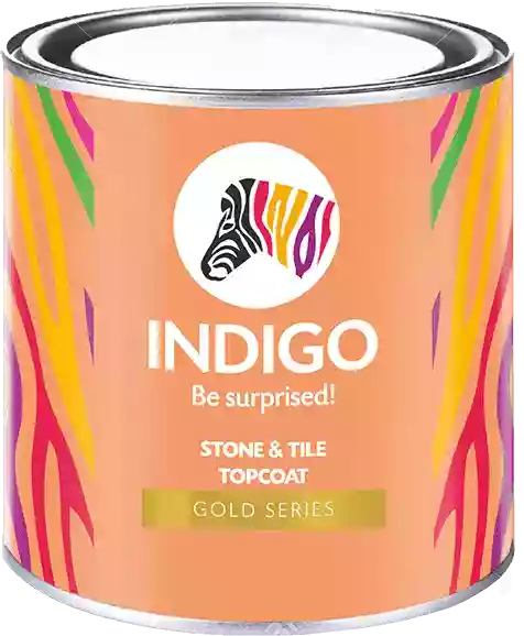 Indigo Paint - Stone Tile Gold